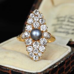 Navette shaped Victorian Antique Ring