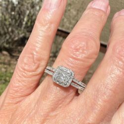 square cut vintage engagement ring